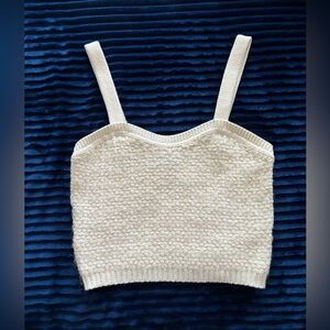 Beautifully knit MAJE oversized cropped ecru top